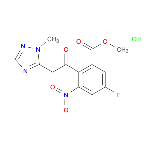 Benzoic acid,5-fluoro-2-[2-(1-Methyl-1H-1,2,4-triazol-5-yl)acetyl]-3-nitro-,Methyl ester, (hydroch…