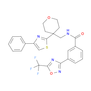 BenzaMide, N-[[tetrahydro-4-(4-phenyl-2-thiazolyl)-2H-pyran-4-yl]Methyl]-3-[5-(trifluoroMethyl)-1,…