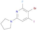 3-Bromo-2-fluoro-4-iodo-6-(pyrrolidin-1-yl)-pyridine