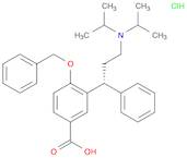 Benzoic acid, 3-[(1R)-3-[bis(1-methylethyl)amino]-1-phenylpropyl]-4-(phenylmethoxy)-, hydrochloride