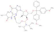 5'-O-[Bis(4-methoxyphenyl)phenylmethyl]-2'-deoxy-2'-fluoro-N-(2-methyl-1-oxopropyl)guanosine 3'-[2…