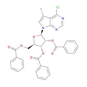 7H-Pyrrolo[2,3-d]pyriMidine, 4-chloro-5-iodo-7-(2,3,5-tri-O-benzoyl-β-D-ribofuranosyl)-