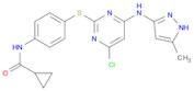 yclopropanecarboxylic acid N-[4-[[4-chloro-6-(5-methyl-2H-pyrazol-3-ylamino)pyrimidin-2-yl]sulfany…