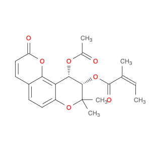 2-Butenoic acid, 2-methyl-,(9S,10S)-10-(acetyloxy)-9,10-dihydro-8,8-dimethyl-2-oxo-2H,8H-benzo[1...