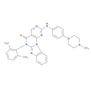6-(2,6-Dimethylphenyl)-2-((4-(4-methylpiperazin-1-yl)phenyl)amino)benzo[4,5]imidazo[1,2-a]pyrimido…