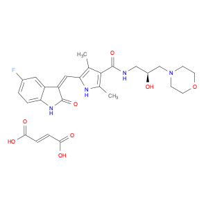 5-[(Z)-(5-Fluoro-1,2-dihydro-2-oxo-3H-indol-3-ylidene)methyl]-N-[(2S)-2-hydroxy-3-(4-morpholinyl)p…