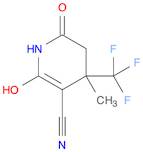 Nicotinonitrile, 1,4,5,6-tetrahydro-2-hydroxy-4-methyl-6-oxo-4-(trifluoromethyl)- (8CI)