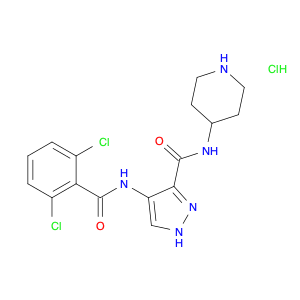 N-(4-piperidinyl)-4-(2,6-dichlorobenzoylamino)-1H-pyrazole-3-carboxamide Hcl