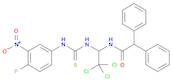 2,2-DIPHENYL-N-(2,2,2-TRICHLORO-1-[3-(4-FLUORO-3-NITROPHENYL)THIOUREIDO]ETHYL)ACETAMIDE