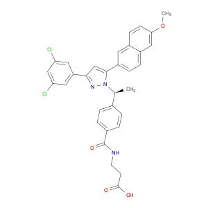 b-Alanine, N-[4-[(1S)-1-[3-(3,5-dichlorophenyl)-5-(6-methoxy-2-naphthalenyl)-1H-pyrazol-1-yl]ethyl…