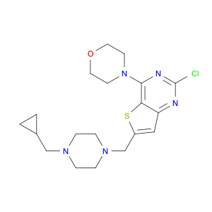 4-(2-chloro-6-((4-(cyclopropylmethyl)piperazin-1-yl)methyl)thieno[3,2-d]pyrimidin-4-yl)morpholine