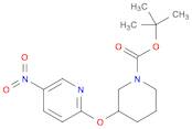 3-(5-Nitro-pyridin-2-yloxy)-piperidine-1-carboxylic acid tert-butyl ester, 98+% C15H21N3O5, MW