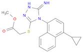 Acetic acid, 2-[[5-amino-4-(4-cyclopropyl-1-naphthalenyl)-4H-1,2,4-triazol-3-yl]thio]-, methyl est…