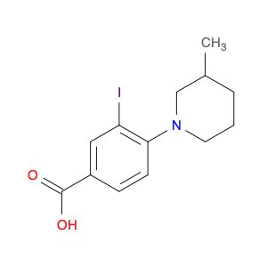 3-Iodo-4-(3-methylpiperidin-1-yl)benzoic acid
