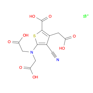 3-Thiopheneacetic acid,5-[bis(carboxymethyl)amino]-2-carboxy-4-cyano-, strontium salt (1:2)