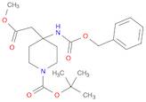 tert-Butyl 4-(((benzyloxy)carbonyl)amino)-4-(2-methoxy-2-oxoethyl)piperidine-1-carboxylate