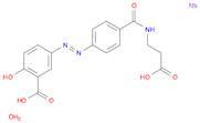 Benzoic acid,5-[(1E)-2-[4-[[(2-carboxyethyl)amino]carbonyl]phenyl]diazenyl]-2-hydroxy-,sodium sa...