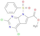 2,4-dichloro-7-(phenylsulfonyl)-7h-pyrrolo[2,3-d]pyrimidine-6-carboxylic acid methyl ester