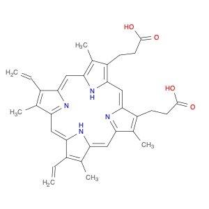 21H,23H-Porphine-2,18-dipropanoic acid,7,12-diethenyl-3,8,13,17-tetramethyl-