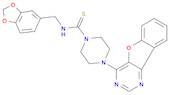 N-(1,3-benzodioxol-5-ylmethyl)-4-([1]benzofuro[3,2-d]pyrimidin-4-yl)piperazine-1-carbothioamide