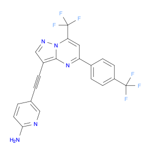 5-((7-(Trifluoromethyl)-5-(4-(trifluoromethyl)phenyl)pyrazolo[1,5-a]pyrimidin-3-yl)ethynyl)pyridin…