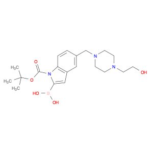 1H-Indole-1-carboxylic acid, 2-borono-5-[[4-(2-hydroxyethyl)-1-piperazinyl]methyl]-, 1-(1,1-dimeth…