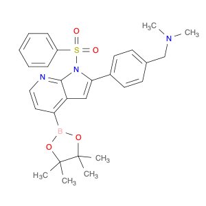 BENZENEMETHANAMINE, N,N-DIMETHYL-4-[1-(PHENYLSULFONYL)-4-(4,4,5,5-TETRAMETHYL-1,3,2-DIOXABOROLAN-2…