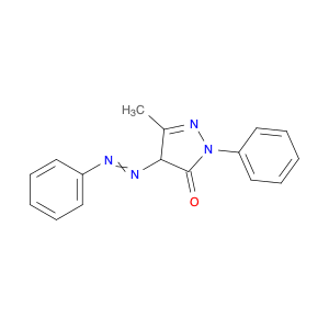 3H-Pyrazol-3-one, 2,4-dihydro-5-methyl-2-phenyl-4-(phenylazo)-