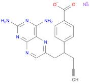 Benzoic acid, 4-[1-[(2,4-diamino-6-pteridinyl)methyl]-3-butyn-1-yl]-, sodium salt