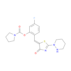 [5-Fluoro-2-[(Z)-(2-hexahydropyridazin-1-yl-4-oxo-thiazol-5-ylidene)methyl]phenyl] pyrrolidine-1-c…