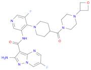 2-amino-6-fluoro-N-(5-fluoro-4-(4-(4-(oxetan-3-yl)piperazine-1-carbonyl)piperidin-1-yl)pyridin-3-y…