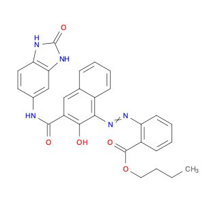 Butyl 2-((2-hydroxy-3-((2-oxo-2,3-dihydro-1H-benzo[d]imidazol-5-yl)carbamoyl)naphthalen-1-yl)diaze…