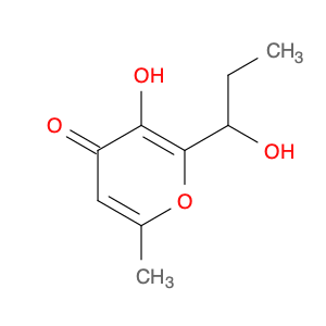 4H-Pyran-4-one, 3-hydroxy-2-(1-hydroxypropyl)-6-methyl-