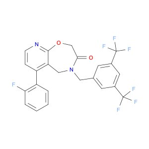 4-(3,5-Bis(trifluoromethyl)benzyl)-6-(2-fluorophenyl)-4,5-dihydropyrido[3,2-f][1,4]oxazepin-3(2H)-…