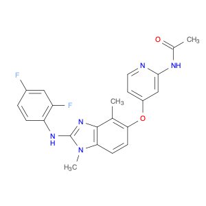 N-(4-((2-((2,4-Difluorophenyl)amino)-1,4-dimethyl-1H-benzo[d]imidazol-5-yl)oxy)pyridin-2-yl)acetam…