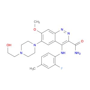 4-((2-Fluoro-4-methylphenyl)amino)-6-(4-(2-hydroxyethyl)piperazin-1-yl)-7-methoxycinnoline-3-carbo…