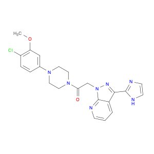 1-[4-(4-Chloro-3-methoxyphenyl)-1-piperazinyl]-2-[3-(1H-imidazol-2-yl)-1H-pyrazolo[3,4-b]pyridin-1…