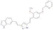 6-((E)-2-(3-((E)-2-Methoxy-4-(pyridin-2-ylmethoxy)styryl)-1H-pyrazol-5-yl)vinyl)-1H-indole