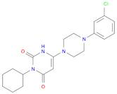 6-[4-(3-chlorophenyl)-1-piperazinyl]-3-cyclohexyl-2,4(1H,3H)-pyrimidinedione