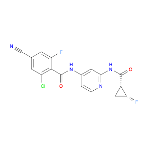 2-Chloro-4-cyano-6-fluoro-N-[2-[[[(1R,2R)-2-fluorocyclopropyl]carbonyl]amino]-4-pyridinyl]benzamide