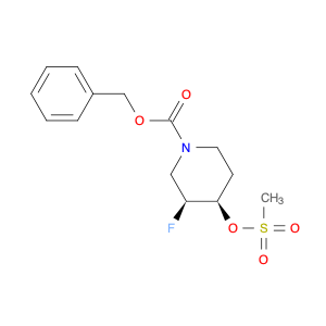 benzyl Cis-3-fluoro-4-((methylsulfonyl)oxy)piperidine-1-carboxylate racemate