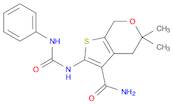 5h-thieno[2,3-c]pyran-3-carboxamide, 4,7-dihydro-5,5-dimethyl-2-[[(phenylamino)carbonyl]amino]-