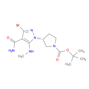 tert-butyl (3R)-3-[3-bromo-4-carbamoyl-5-(methylamino)pyrazol-1-yl]pyrrolidine-1-carboxylate