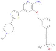 4-(3-(((2-氨基-5-(2-(1-甲基哌啶-4-基)噻唑-5-基)吡啶-3-基)氧基)甲基)苯基)-2-甲基-3-丁炔-2-醇