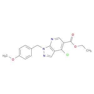 1H-Pyrazolo[3,4-b]pyridine-5-carboxylic acid,4-chloro-1-[(4-methoxyphenyl)methyl]-, ethyl ester