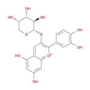 3-(α-L-arabinopyranosyloxy)-2-(3,4-dihydroxyphenyl)-5,7-dihydroxy-1-benzopyrylium