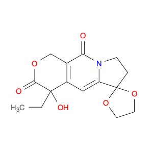 4′-Ethyl-7′,8′-dihydro-4′-hydroxyspiro[1,3-dioxolane-2,6′(3′H)-[1H]pyrano[3,4-f]indolizine]-3′,10′…