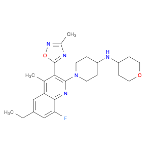 4-Piperidinamine, 1-[6-ethyl-8-fluoro-4-methyl-3-(3-methyl-1,2,4-oxadiazol-5-yl)-2-quinolinyl]-N-(…