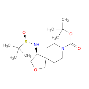 2-Oxa-8-azaspiro[4.5]decane-8-carboxylic acid, 4-[[(R)-(1,1-dimethylethyl)sulfinyl]amino]-, 1,1-...