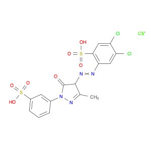 Benzenesulfonic acid, 4,5-dichloro-2-[2-[4,5-dihydro-3-methyl-5-oxo-1-(3-sulfophenyl)-1H-pyrazol-4…